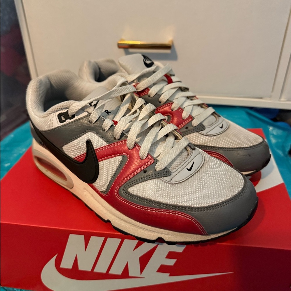 Nike Men's Gray, Red & Black Air Max Sneakers- 9.5